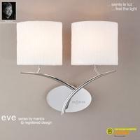 M1135 Eve 2 Light Chrome Wall Lamp With Ivory Shades