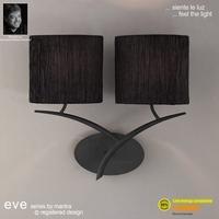 M1155BS Eve 2 Light Anthracite Wall Lamp With Black Shades