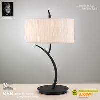 M1157 Eve 2 Light Anthracite Table Lamp With Ivory Shade