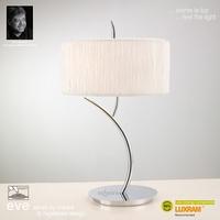M1137 Eve 2 Light Chrome Table Lamp With Ivory Shade