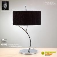 M1137/BS Eve 2 Light Chrome Table Lamp With Black Shade