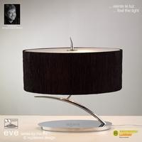 M1138/BS Eve 2 Light Chrome Small Table Lamp With Black Shade