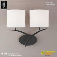 M1155 Eve 2 Light Anthracite Wall Lamp With Ivory Shades