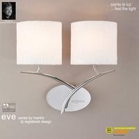 M1135/S Eve 2 Lt Chrome Switched Wall Lamp With Ivory Shades