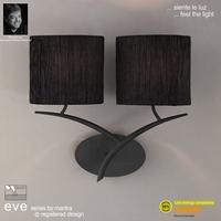 M1155/BS/S Eve 2Lt Anthracite Switched Wall Lamp With Black Shades