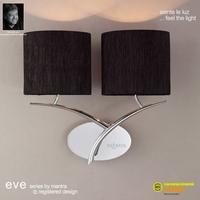 m1135bs eve 2 light chrome wall lamp with black shades