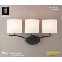 M1156 Eve 3 Light Anthracite Wall Lamp With Ivory Shades