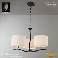 M1151 Eve 3 Light Anthracite Pendant With Ivory Shades