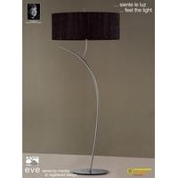 M1139/BS Eve 2 Light Chrome Floor Lamp With Black Shade