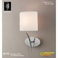 m1134 eve 1 light chrome wall lamp with ivory shade