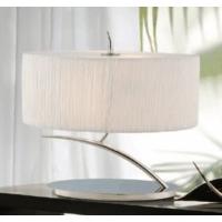 M1138 Eve 2 Light Chrome Small Table Lamp With Ivory Shade