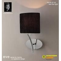 M1134/BS Eve 1 Light Chrome Wall Lamp With Black Shade