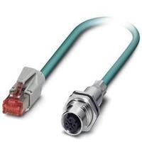 M12 / RJ49 Networks Cable CAT 5, CAT 5e SF/UTP 2 m Green Flame-retardant, incl. detent Phoenix Contact