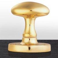 M34 Victorian Oval Mortice Knob Handles, shown in brass