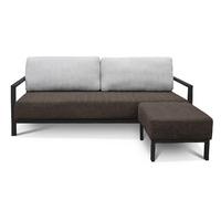 M3 Fabric 3 Seater Sofa Bed with Wooden Arms Brown