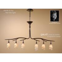 m3203 gaudi 6 light black brown chandelier with amber glass