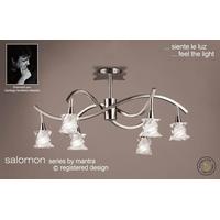 m3027sn salomon 6 light satin nickel semi flush ceiling lamp