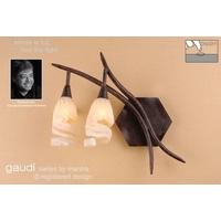 M3205L/S Gaudi 2 Lt Black Brown Wall Lamp With Amber Glass