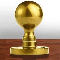 M48 Victorian Ball Mortice Knob Handles, shown in polished brass
