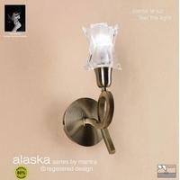 M8613AB/S Alaska Low Energy 1Lt Switched Ant Brass Wall Lamp