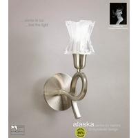 m8613sns alaska low energy 1 lt switched satin nickel wall lamp