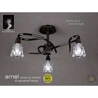 M8623BC Amel Low Energy 3 Light Black Chrome Semi-Flush Lamp