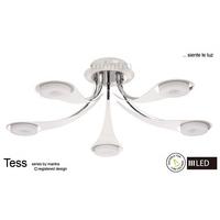M8151 Tess LED 5 Light Semi Flush Ceiling Pendant in Chrome