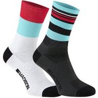 madison sportive long socks twin pack bluered