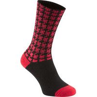 madison isoler merino wool deep winter sock chilli red