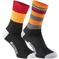 Madison Sportive Long Socks Twin Pack Red/Orange