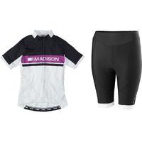 Madison Sportive Womens Starter Pack Jersey/Shorts Black/Purple