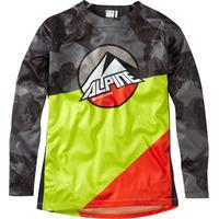 Madison Alpine Youth LS Jersey Camo/Krypton Lime