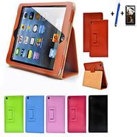 Matte Litchi Surface Flip PU Leather Case For apple Ipad Mini 1 2 3 Tablet With Free Screen Protector Pen