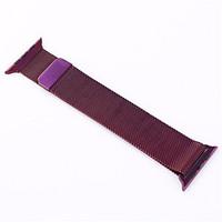 Magnet Lock Milanese Loop Stainless Steel leather loop Bracelet Strap Band for Apple Watch 42mm 38mm (Purple/Gray)