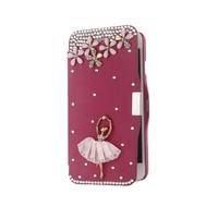 Magnetic Flip PU Leather Hard Skin Ultra Slim Pouch Wallet Case Cover Bling Diamond Rhinestone Crystal for 5.5\