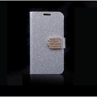 Magnetic Wallet Case Flip Leather Stand Cover with Card Holder for Samsung Galaxy S5 i9600 Silver