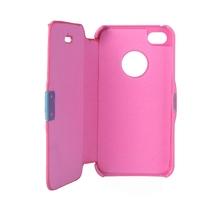 magnetic leather flip hard full case cover for iphone 4g 4s rose