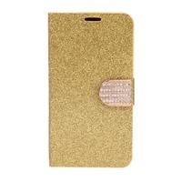 Magnetic Wallet Case Flip Leather Stand Cover with Card Holder for Samsung Galaxy S5 i9600 Golden