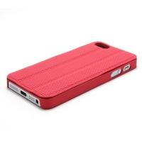 Magnetic Adsorption Mobile Shell Protective Cover Multifunctional Folding Holder Back Case Headphone Bobbin Winder for iPhone 5 Red