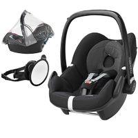 maxi cosi pebble group 0 car seat bundle with raincover back seat mirr ...
