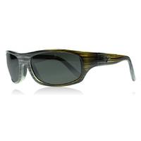 Maui Jim Surf Rider Sunglasses Grey Black Stripe 261 Polariserade 63mm