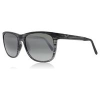 Maui Jim Tail Slide Sunglasses Matte Grey / Stripe Matte Grey / Stripe Polariserade 53mm