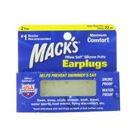 Macks Pillow Soft Silicone Ear Plugs X 2 Pairs