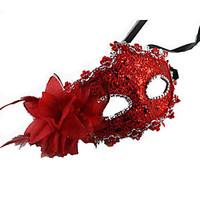 Mask Princess Fairytale Festival/Holiday Halloween Costumes Red Brown Golden Orange Solid Lace Mask Halloween Carnival New Year Unisex PVC