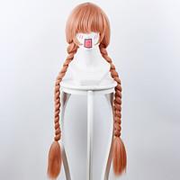 Magic Girl Program Top Speed Orange Ombre Pink Thickened Braid Anime Cosplay Wigs.