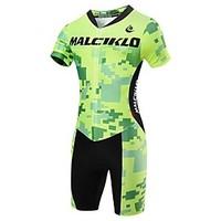 Malciklo Cycling Jersey with Shorts Men\'s Short Sleeve Bike Triathlon/Tri Suit Compression Clothing Clothing SuitsQuick Dry Front Zipper