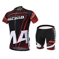 Malciklo Cycling Jersey with Shorts Men\'s Short Sleeve Bike Clothing SuitsQuick Dry Front Zipper Wearable High Breathability (>15, 001g)