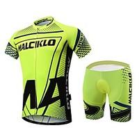 Malciklo Cycling Jersey with Shorts Men\'s Short Sleeve Bike Clothing SuitsQuick Dry Front Zipper Wearable High Breathability (>15, 001g)