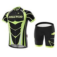 Malciklo Cycling Jersey with Shorts Men\'s Short Sleeve Bike Clothing SuitsQuick Dry Front Zipper Wearable High Breathability (>15, 001g)