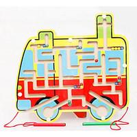 Maze Sequential Puzzles For Gift Building Blocks Bus Wood 2 to 4 Years Toys